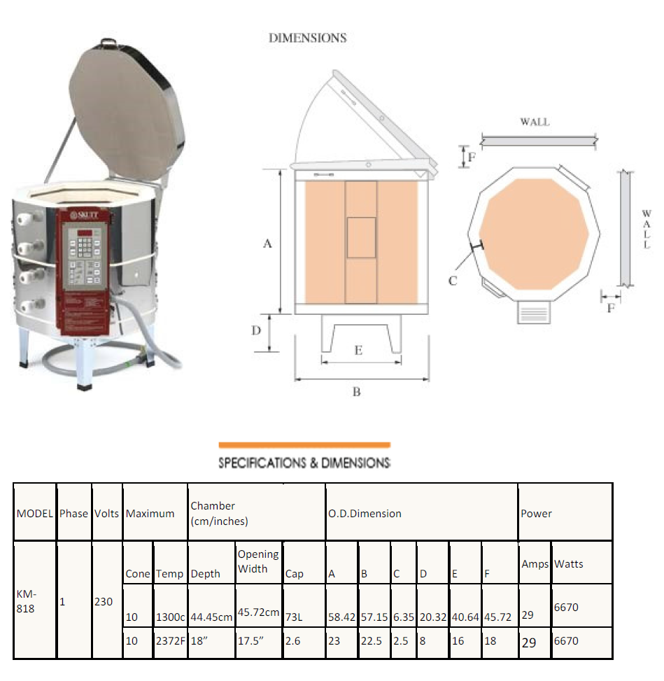Top Loading Electric Ceramic Kiln KM818 Cromartie Hobbycraft Limited